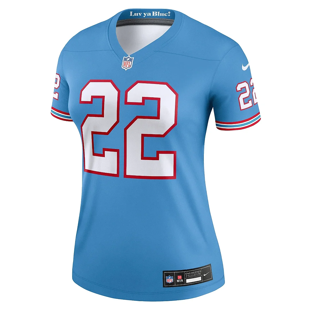 Zennovawear Women's Tennessee Titans Derrick Henry Light Blue Alternate Legend Player Performance Top