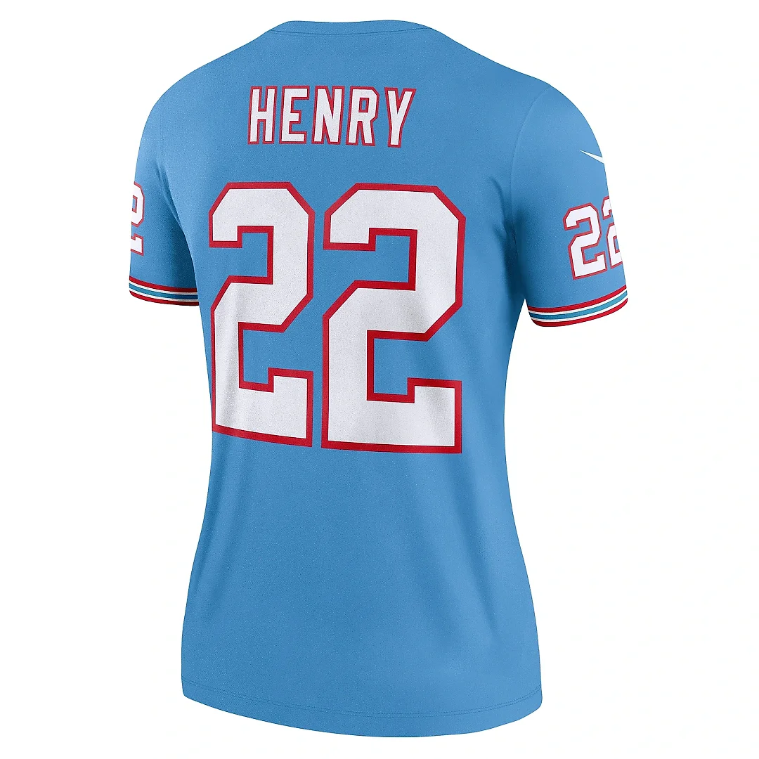 Zennovawear Women's Tennessee Titans Derrick Henry Light Blue Alternate Legend Player Performance Top