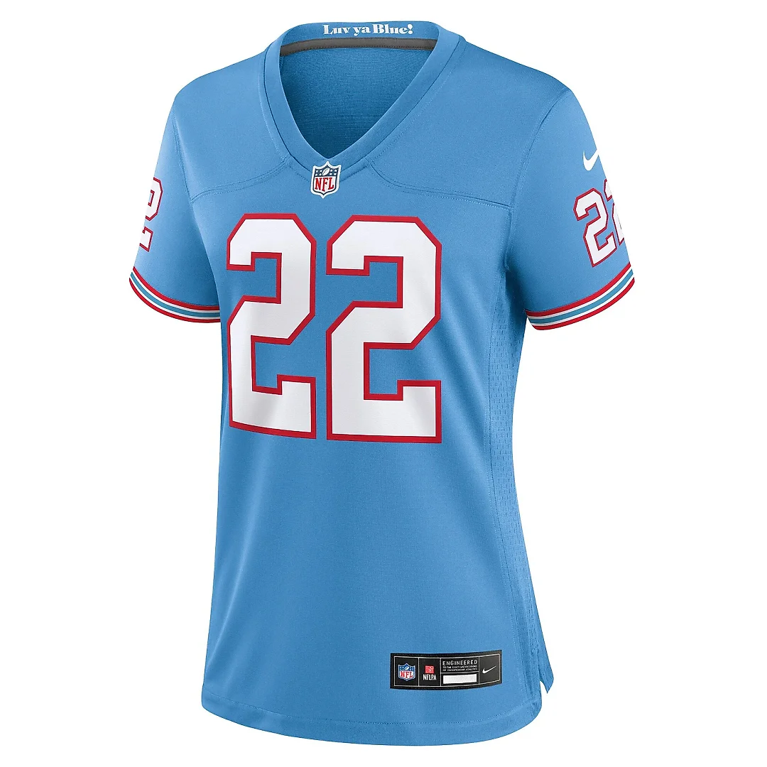 Zennovawear Women's Tennessee Titans Derrick Henry Light Blue Player Jersey