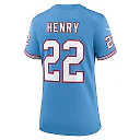 Zennovawear Women's Tennessee Titans Derrick Henry Light Blue Player Jersey
