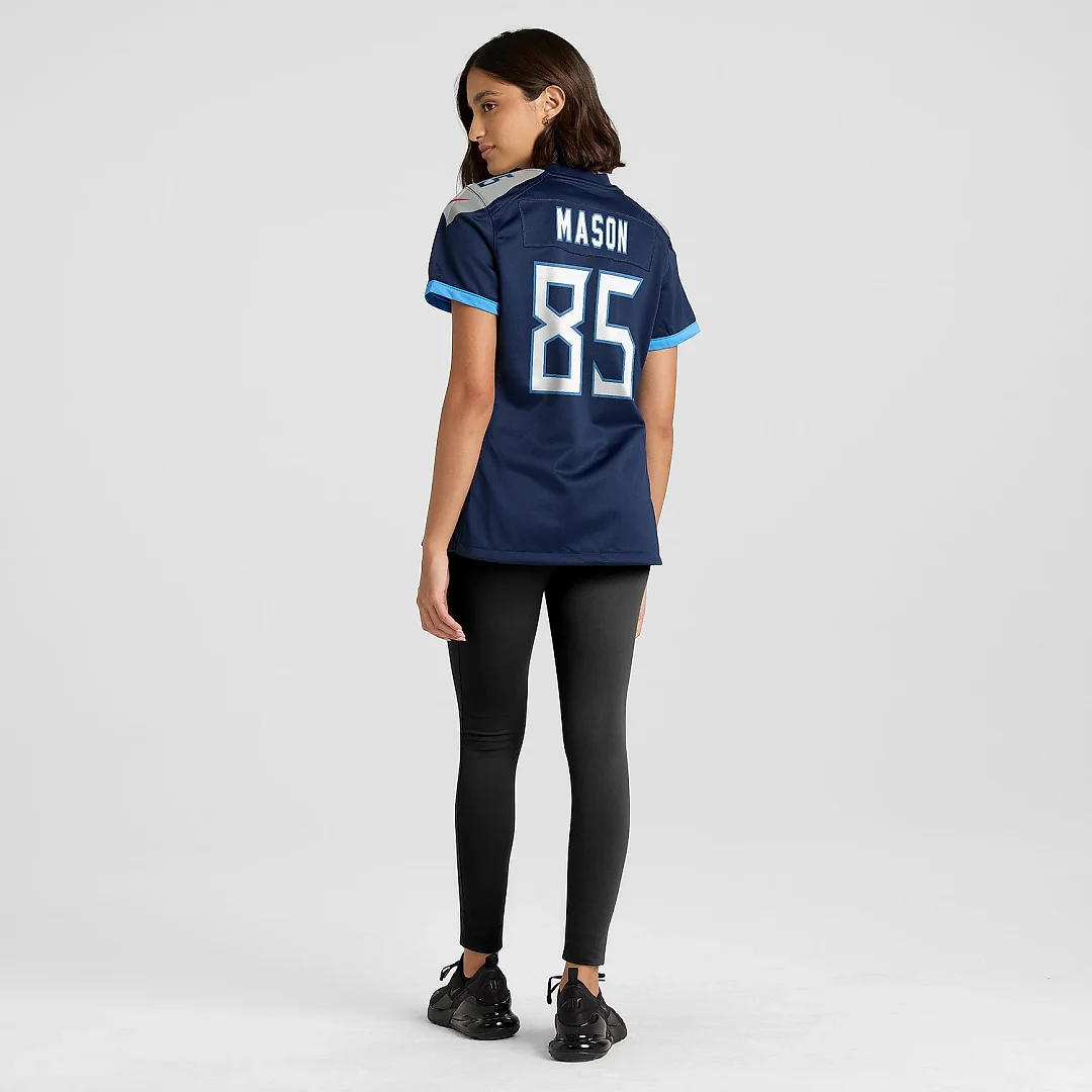 Zennovawear Women's Tennessee Titans Derrick Mason Navy Game Retired Player Jersey