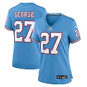 Zennovawear Women's Tennessee Titans Eddie George Light Blue Oilers Throwback Retired Player Game Jersey