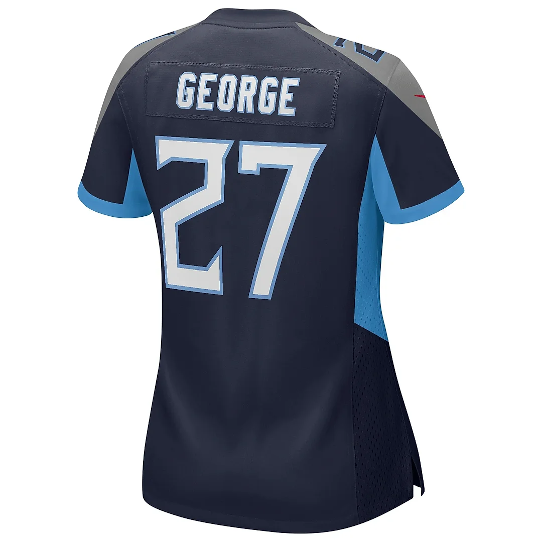Zennovawear Women's Tennessee Titans Eddie George Navy Game Retired Player Jersey