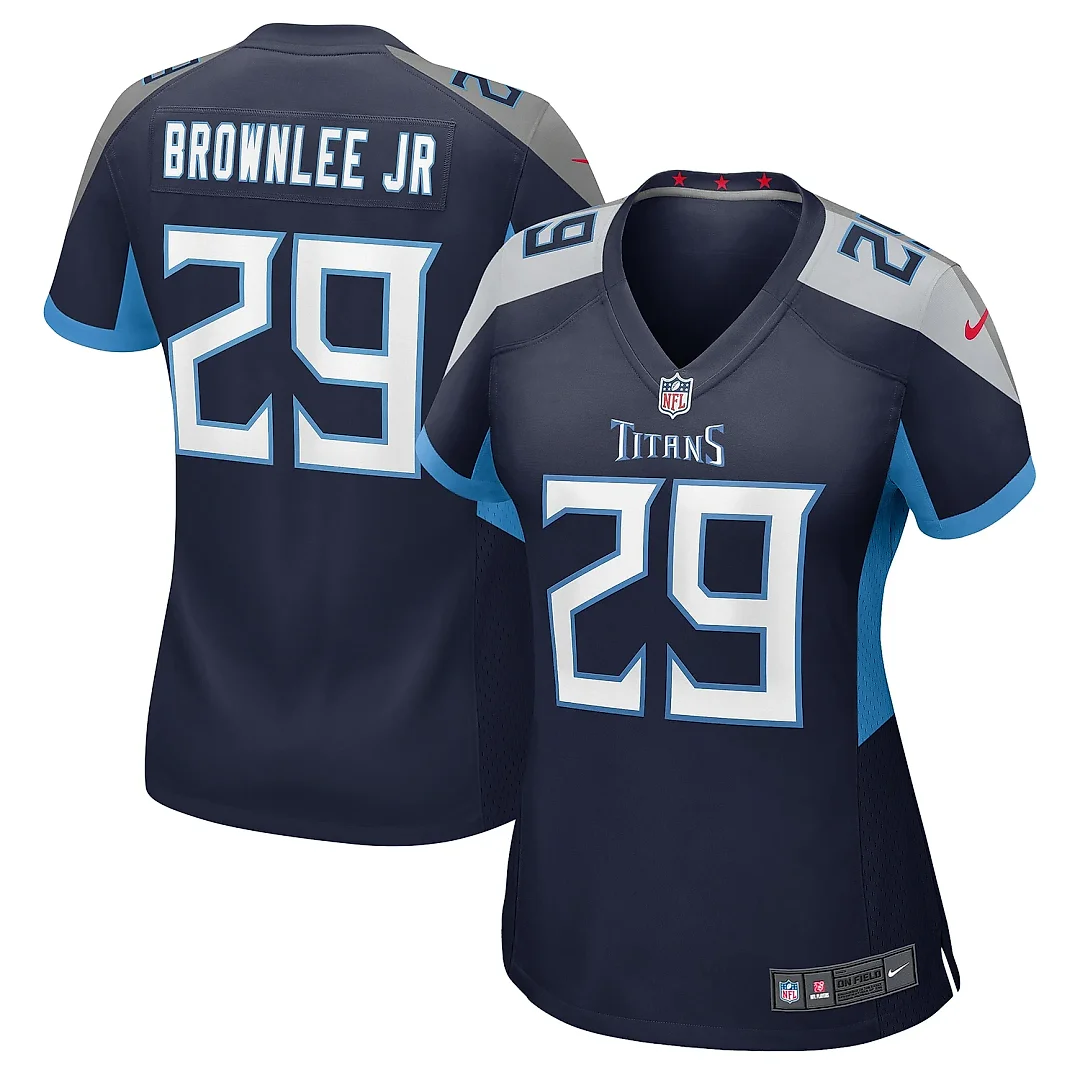 Zennovawear Women's Tennessee Titans Jarvis Brownlee Jr. Navy Game Jersey