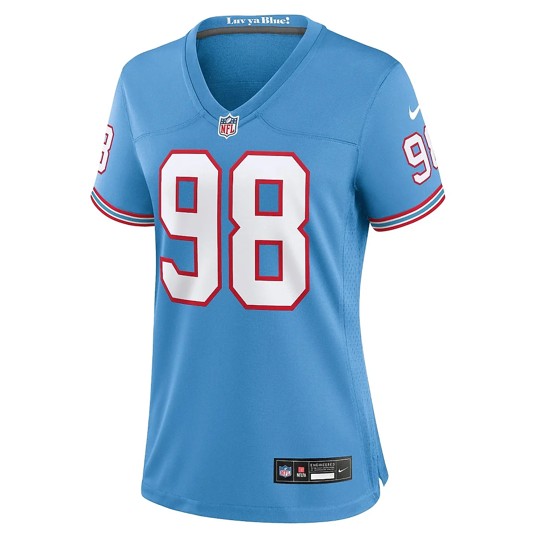 Zennovawear Women's Tennessee Titans Jeffery Simmons Light Blue Player Jersey
