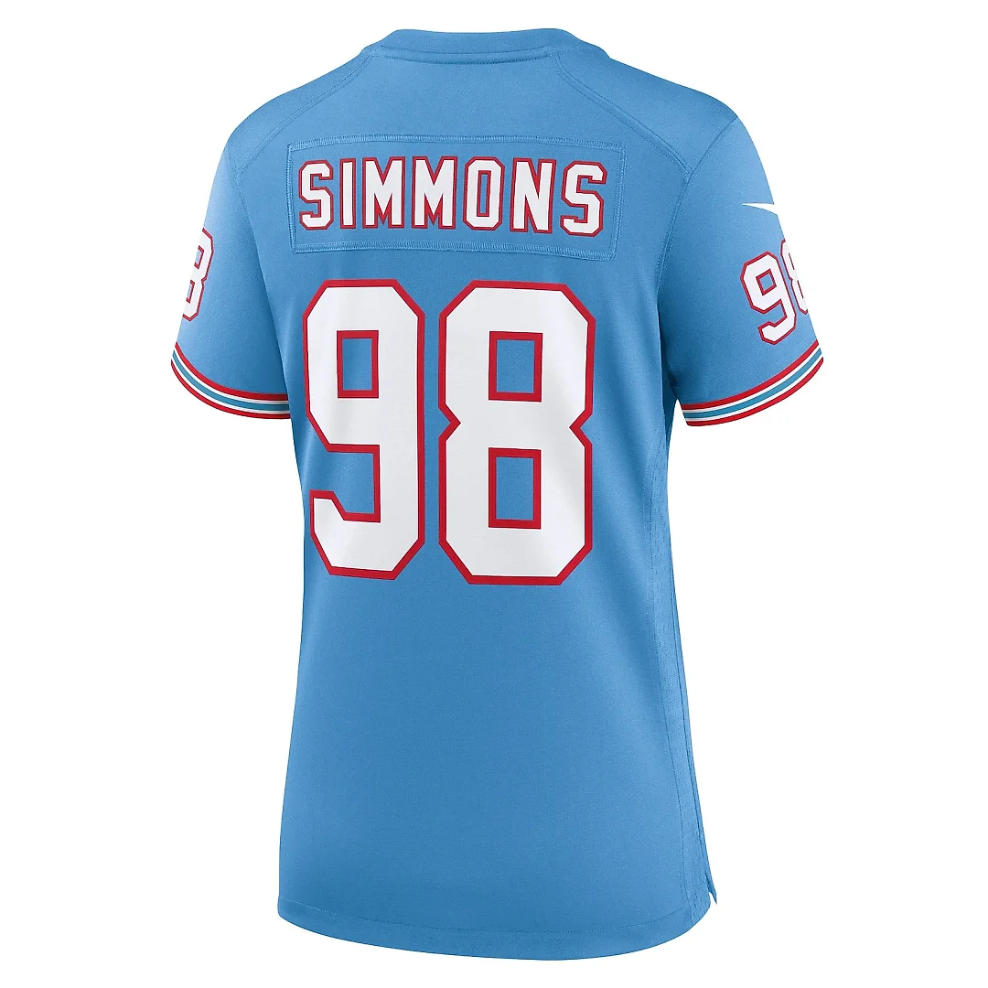 Zennovawear Women's Tennessee Titans Jeffery Simmons Light Blue Player Jersey