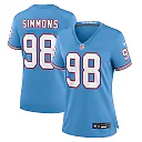 Zennovawear Women's Tennessee Titans Jeffery Simmons Light Blue Player Jersey