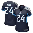 Zennovawear Women's Tennessee Titans Julius Wood Navy Game Jersey