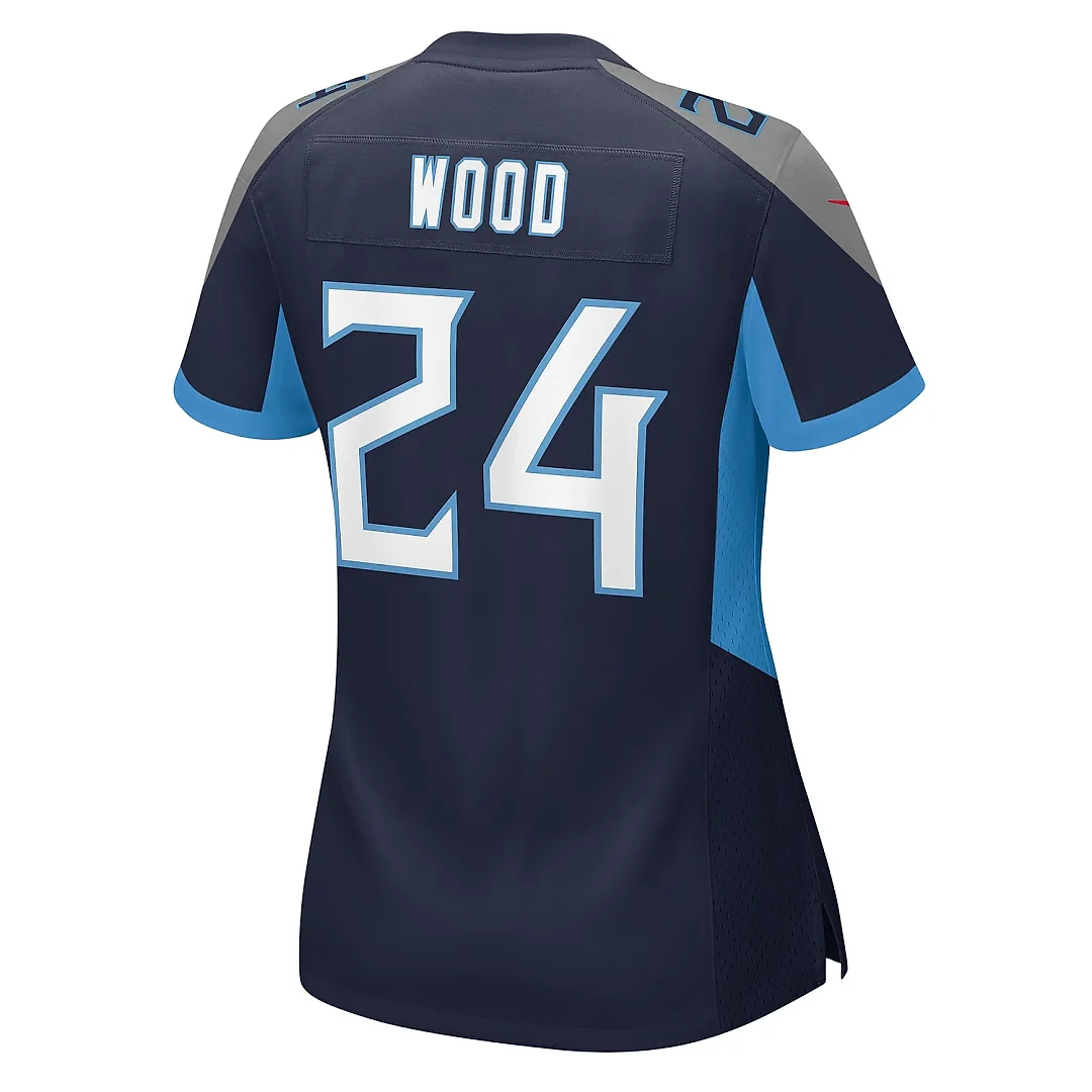 Zennovawear Women's Tennessee Titans Julius Wood Navy Game Jersey