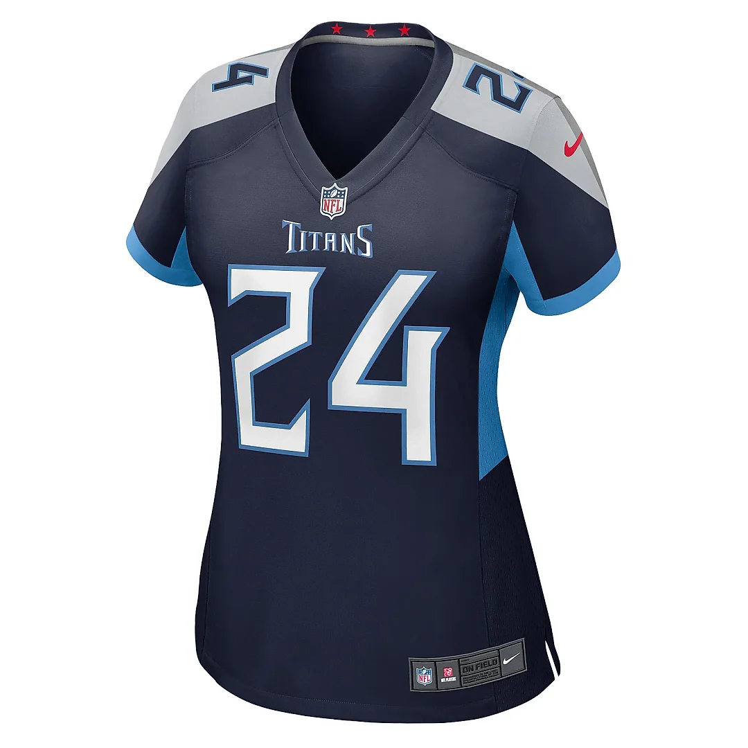 Zennovawear Women's Tennessee Titans Julius Wood Navy Game Jersey