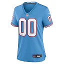 Zennovawear Women's Tennessee Titans Light Blue Oilers Throwback Custom Game Jersey
