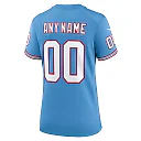 Zennovawear Women's Tennessee Titans Light Blue Oilers Throwback Custom Game Jersey