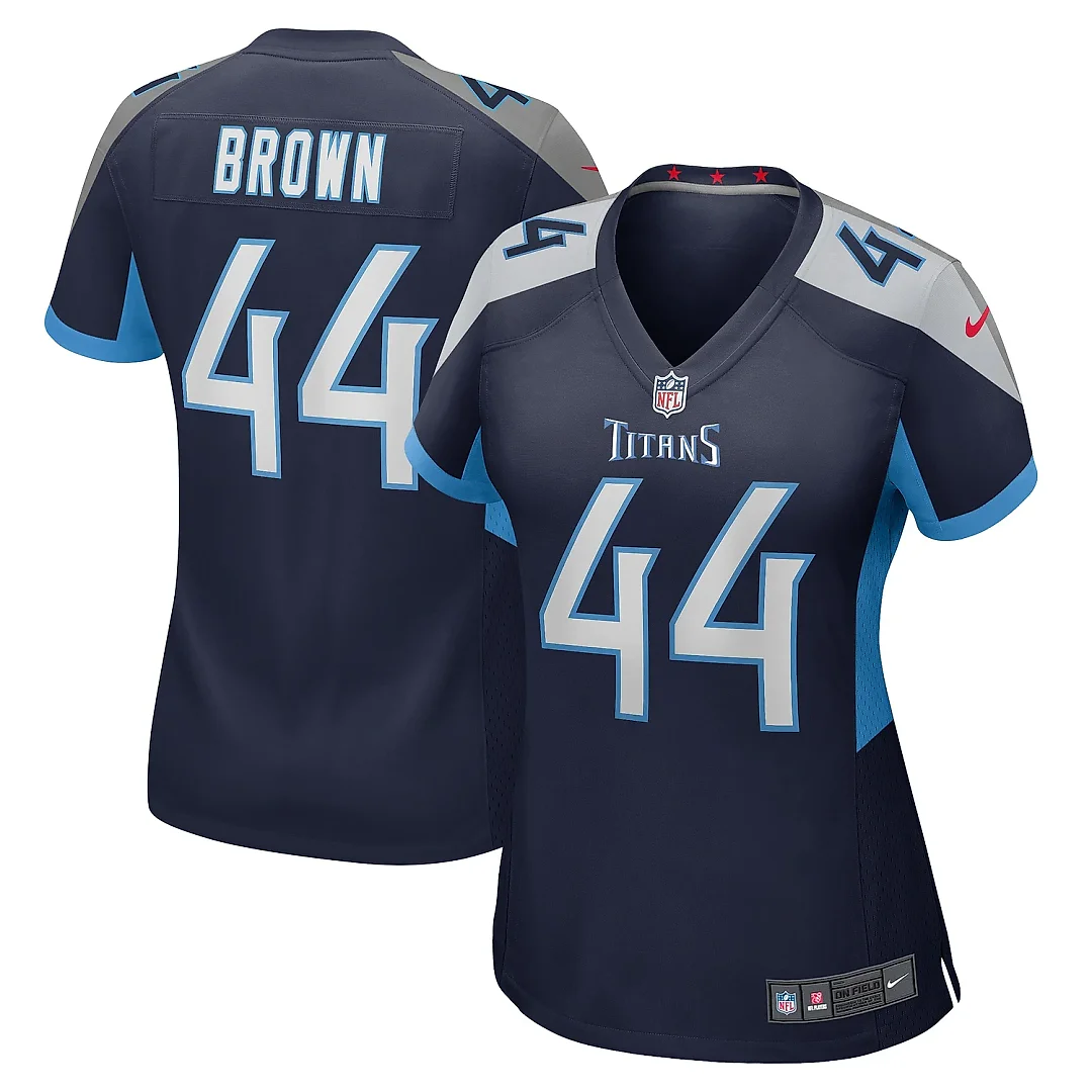 Zennovawear Women's Tennessee Titans Mike Brown Navy Game Jersey