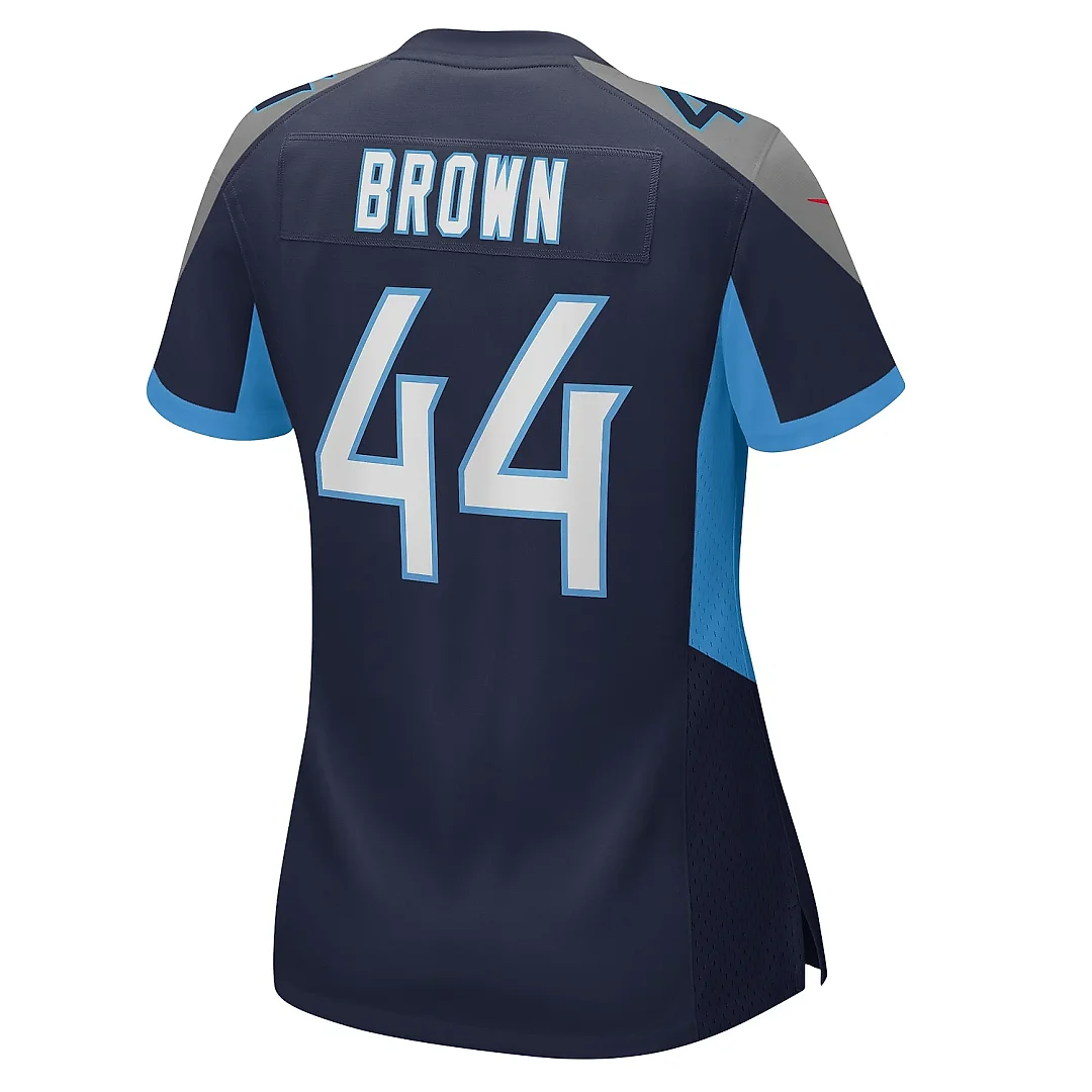 Zennovawear Women's Tennessee Titans Mike Brown Navy Game Jersey