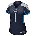 Zennovawear Women's Tennessee Titans Number 1 Bride Navy Game Jersey