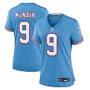 Zennovawear Women's Tennessee Titans Steve McNair Light Blue Oilers Throwback Retired Player Game Jersey