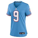Zennovawear Women's Tennessee Titans Steve McNair Light Blue Oilers Throwback Retired Player Game Jersey