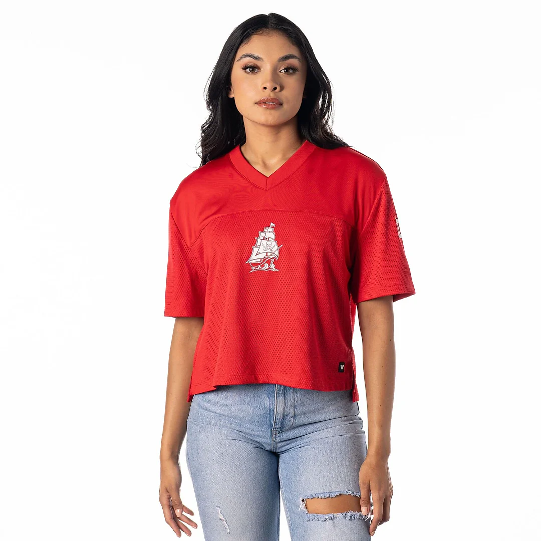 Zennovawear Tampa Bay Buccaneers Women's Alternate V-Neck Fashion Jersey T-Shirt - Red