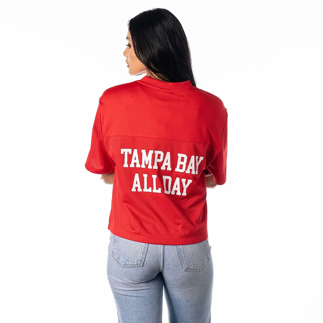 Zennovawear Tampa Bay Buccaneers Women's Alternate V-Neck Fashion Jersey T-Shirt - Red