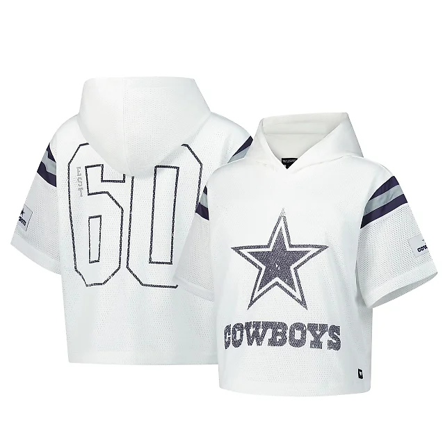 Zennovawear Dallas Cowboys Women's Mesh Short Sleeve Hoodie T-Shirt - White