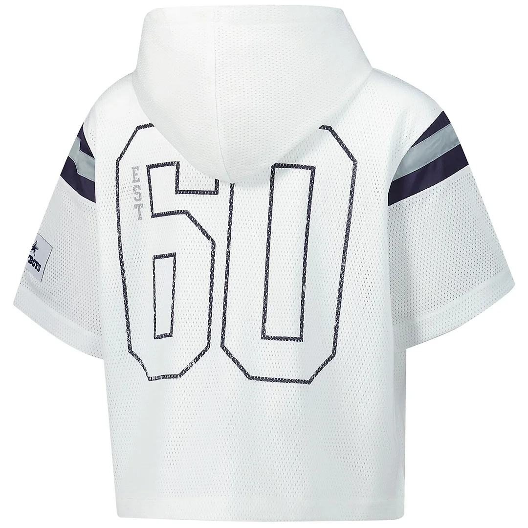 Zennovawear Dallas Cowboys Women's Mesh Short Sleeve Hoodie T-Shirt - White