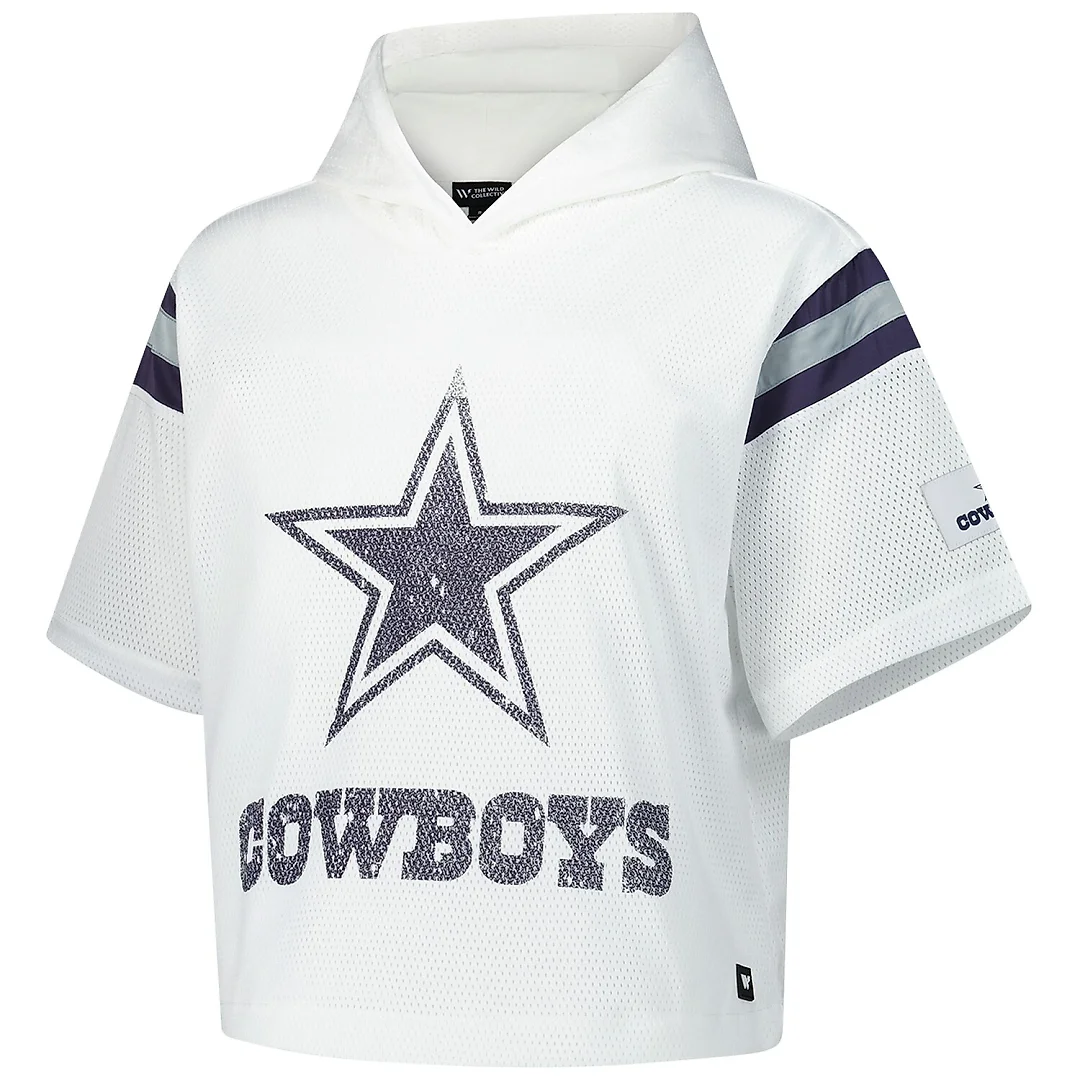 Zennovawear Dallas Cowboys Women's Mesh Short Sleeve Hoodie T-Shirt - White