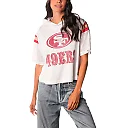 Zennovawear San Francisco 49ers Women's Mesh Short Sleeve Hoodie T-Shirt - White