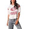 Zennovawear San Francisco 49ers Women's Mesh Short Sleeve Hoodie T-Shirt - White