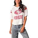 Zennovawear San Francisco 49ers Women's Mesh Short Sleeve Hoodie T-Shirt - White