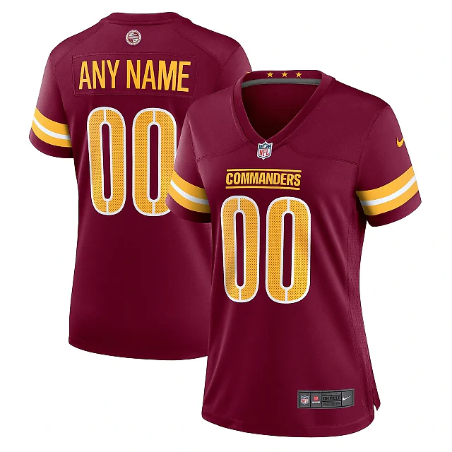 Zennovawear Women's Washington Commanders Burgundy Game Custom Player Jersey