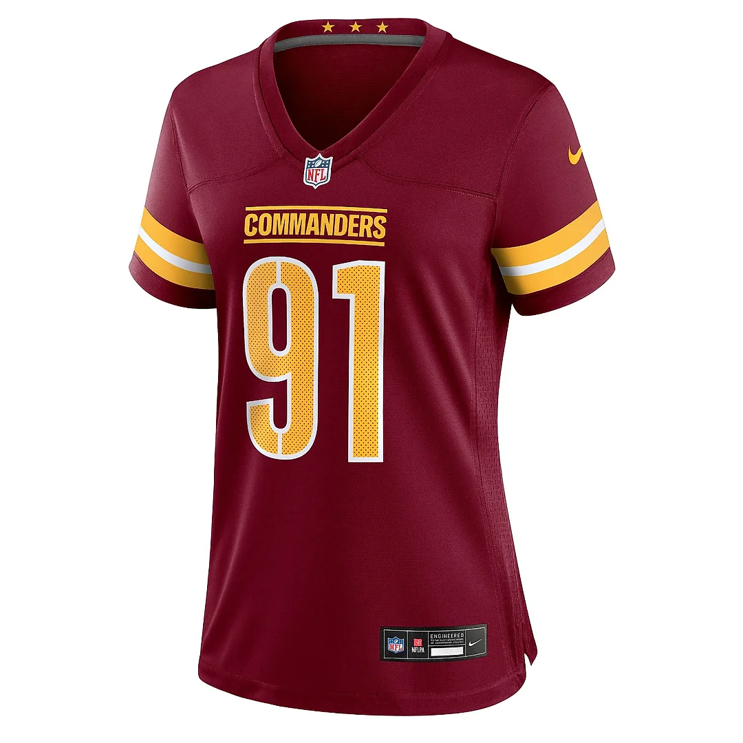 Zennovawear Women's Washington Commanders Carl Davis Jr. Burgundy Team Game Jersey