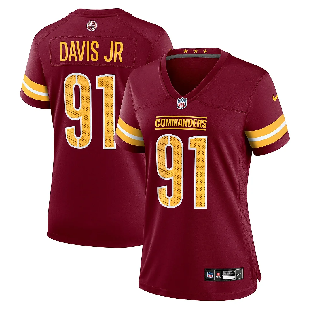 Zennovawear Women's Washington Commanders Carl Davis Jr. Burgundy Team Game Jersey