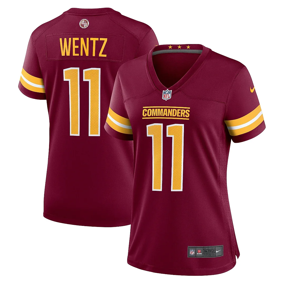 Zennovawear Women's Washington Commanders Carson Wentz Burgundy Game Jersey