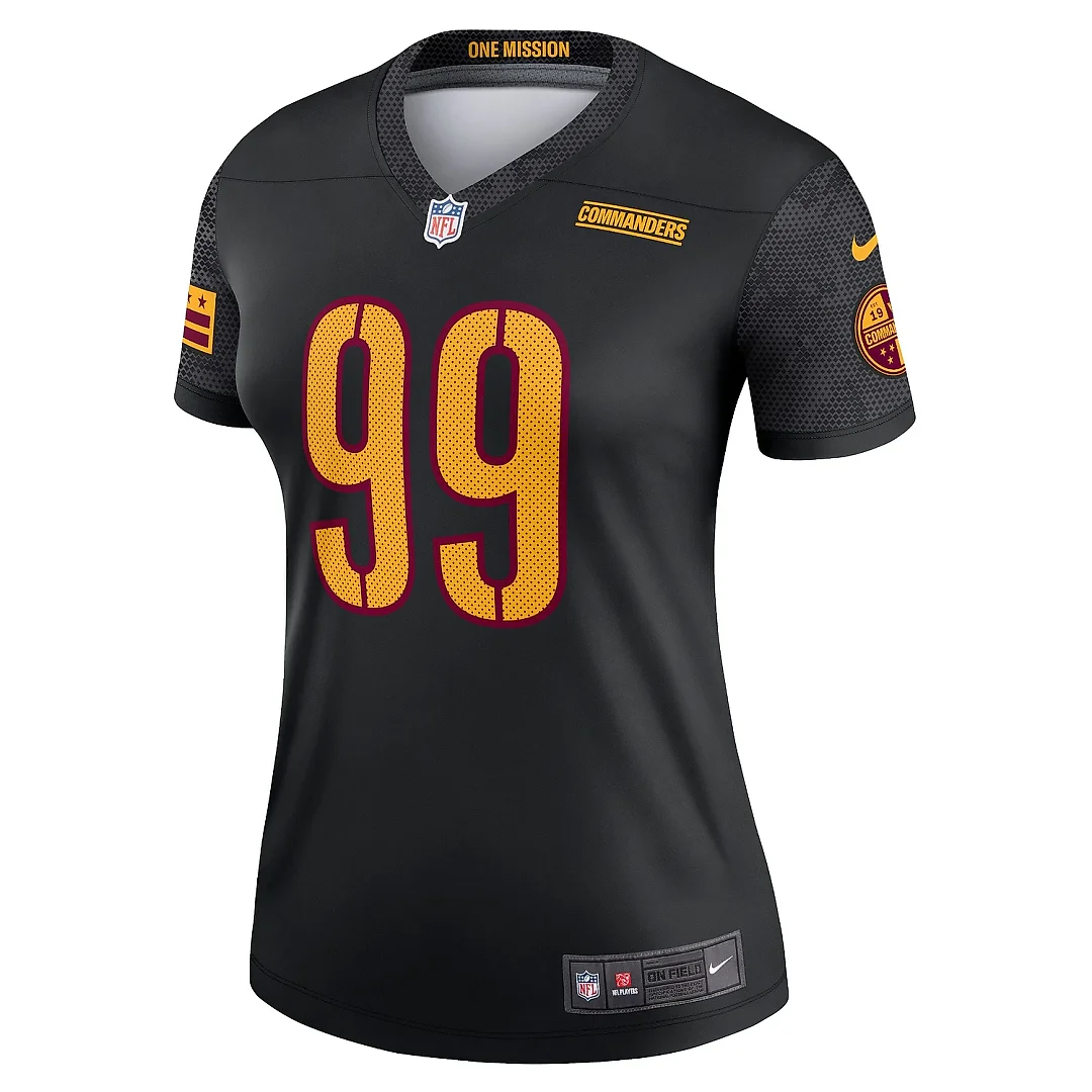 Zennovawear Women's Washington Commanders Chase Young Black Alternate Legend Player Performance Top
