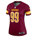 Zennovawear Women's Washington Commanders Chase Young Burgundy Legend Player Performance Top