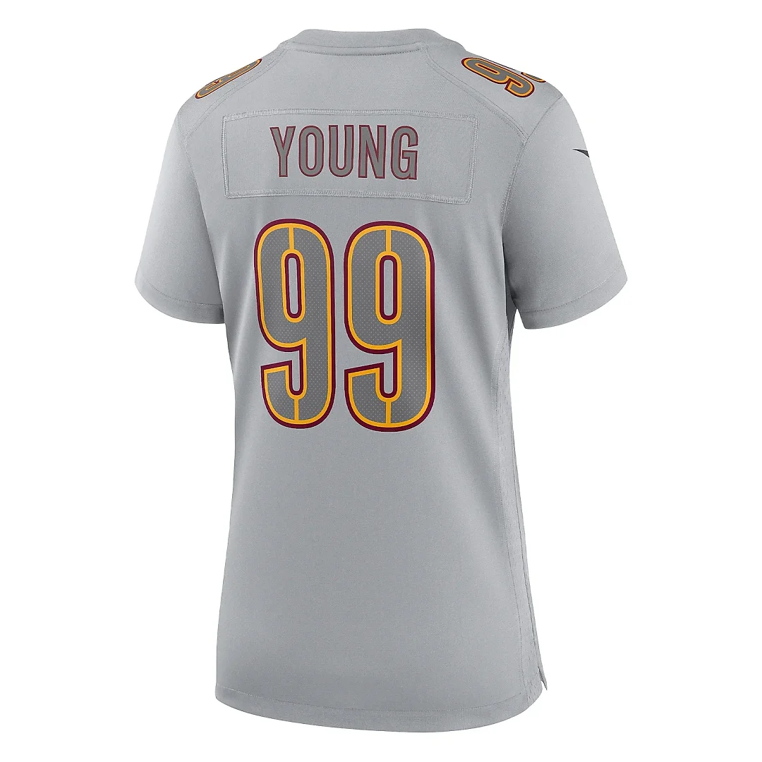 Zennovawear Women's Washington Commanders Chase Young Gray Atmosphere Fashion Game Jersey