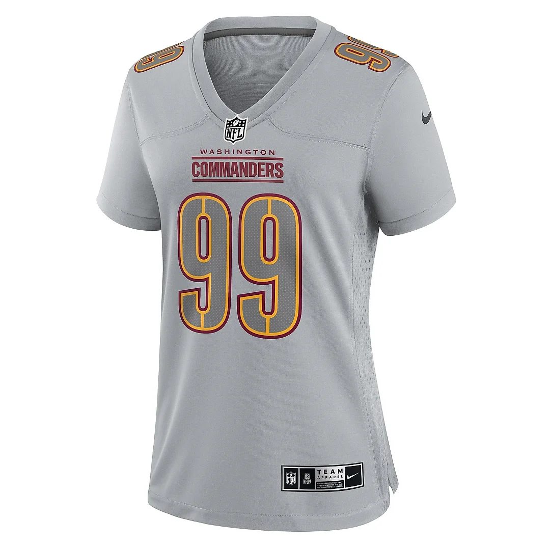 Zennovawear Women's Washington Commanders Chase Young Gray Atmosphere Fashion Game Jersey