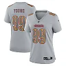 Zennovawear Women's Washington Commanders Chase Young Gray Atmosphere Fashion Game Jersey