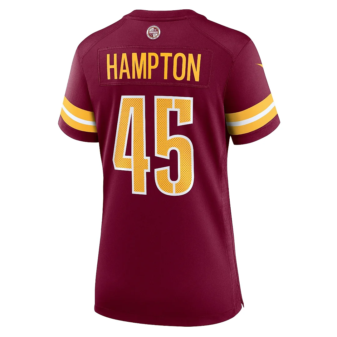 Zennovawear Women's Washington Commanders Dominique Hampton Burgundy Game Jersey