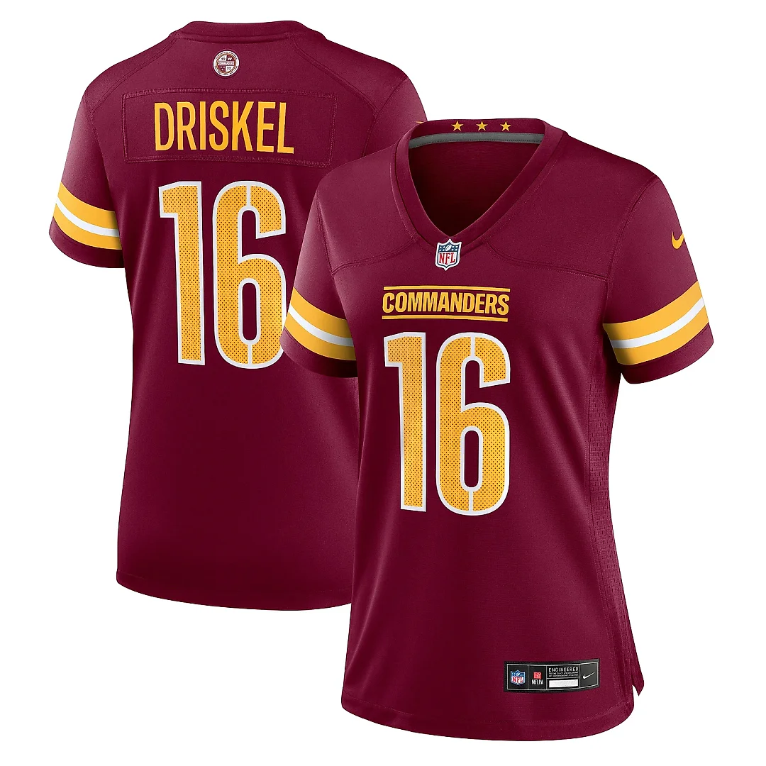Zennovawear Women's Washington Commanders Jeff Driskel Burgundy Game Jersey