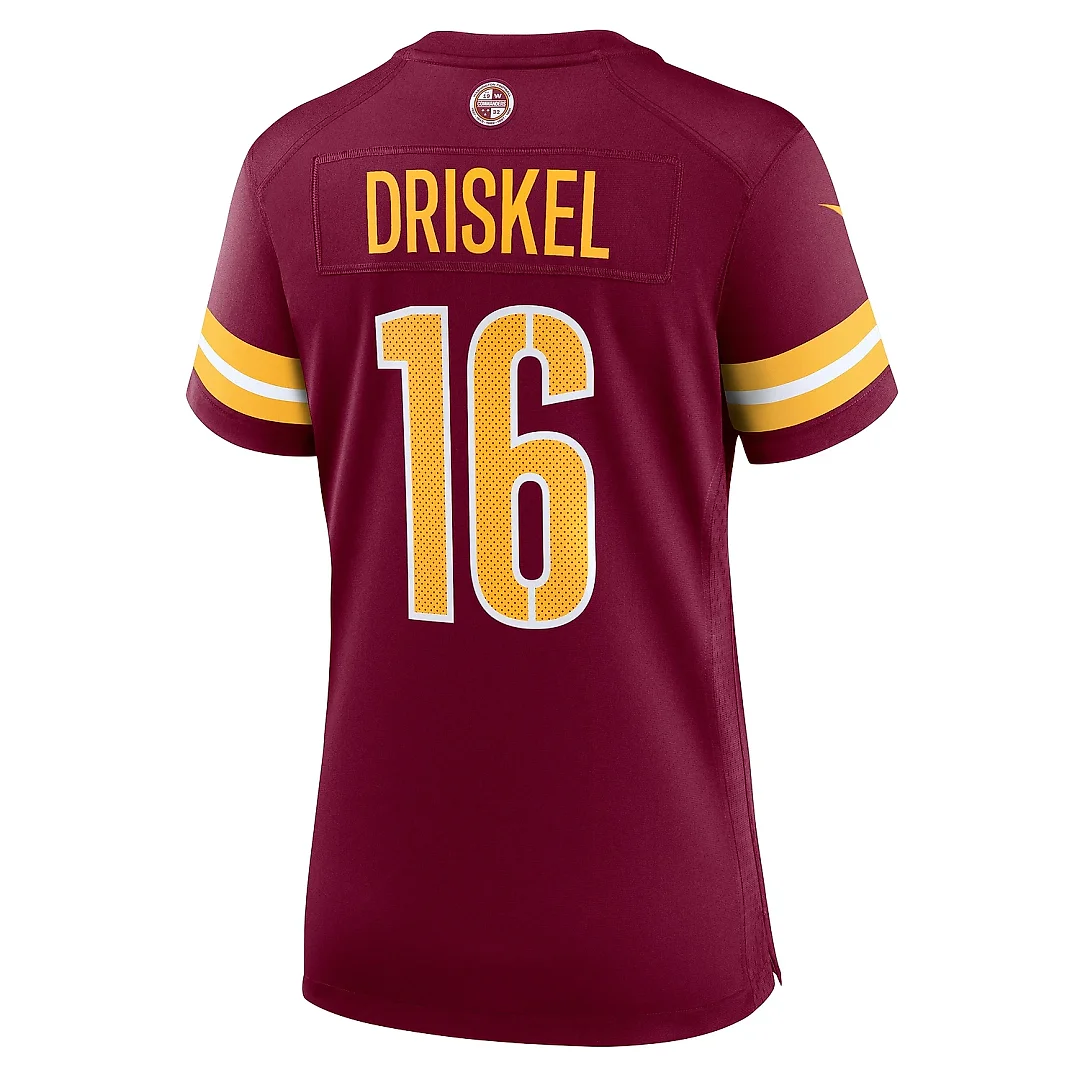 Zennovawear Women's Washington Commanders Jeff Driskel Burgundy Game Jersey