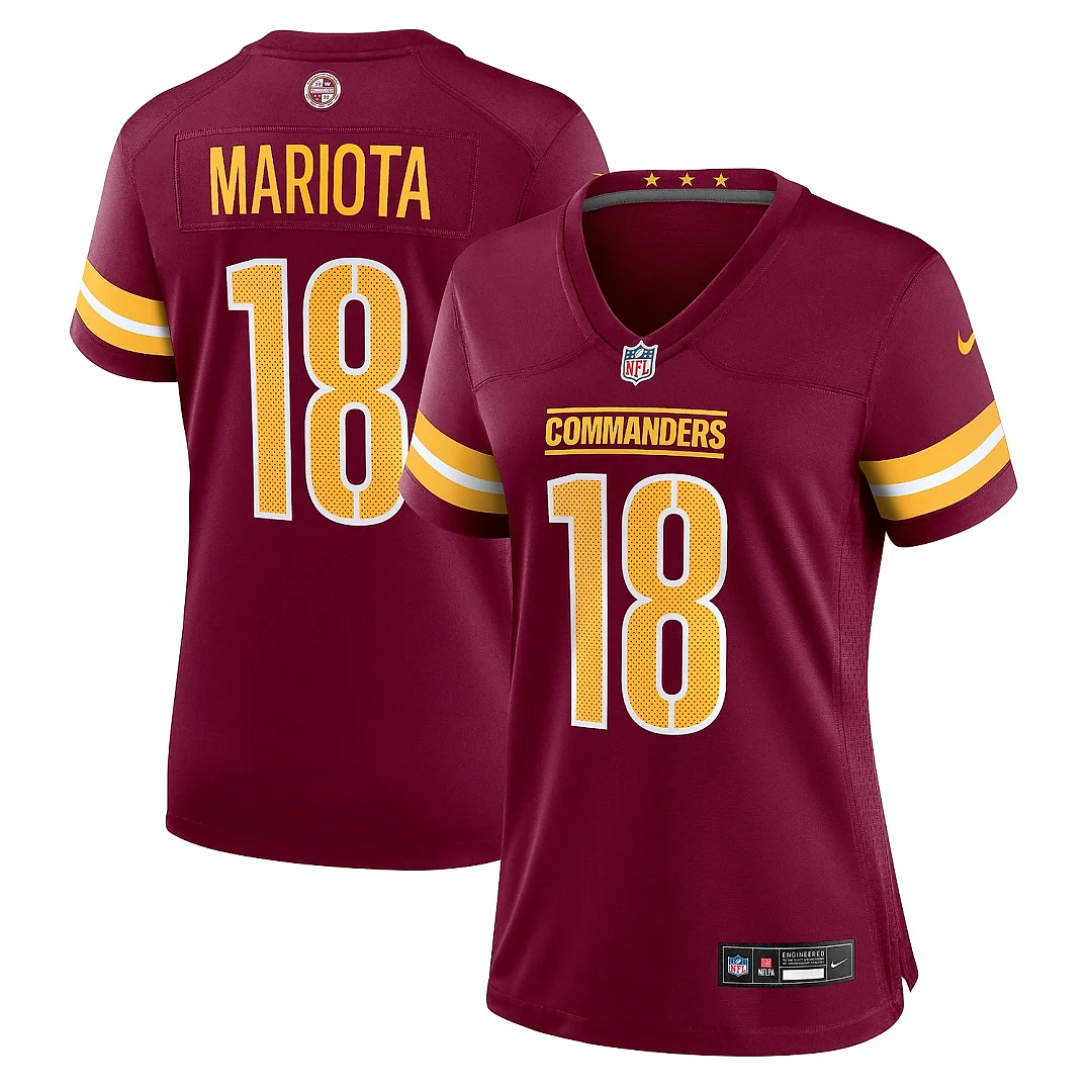Zennovawear Women's Washington Commanders Marcus Mariota Burgundy Game Jersey