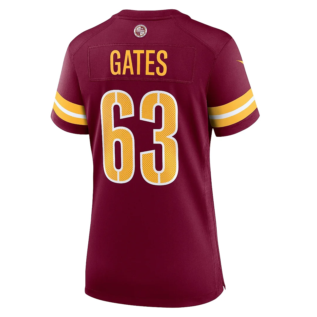 Zennovawear Women's Washington Commanders Nick Gates Burgundy Game Player Jersey