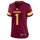 Zennovawear Women's Washington Commanders Number 1 Bride Burgundy Game Jersey