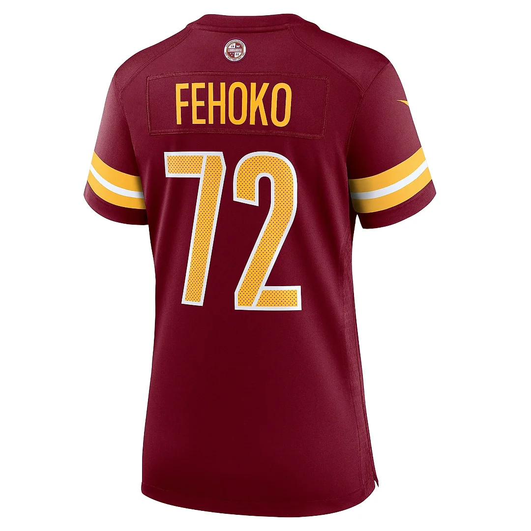 Zennovawear Women's Washington Commanders Viliami Fehoko Jr. Burgundy Team Game Jersey