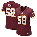 Zennovawear Women's Washington Football Team Shaka Toney Burgundy Game Jersey