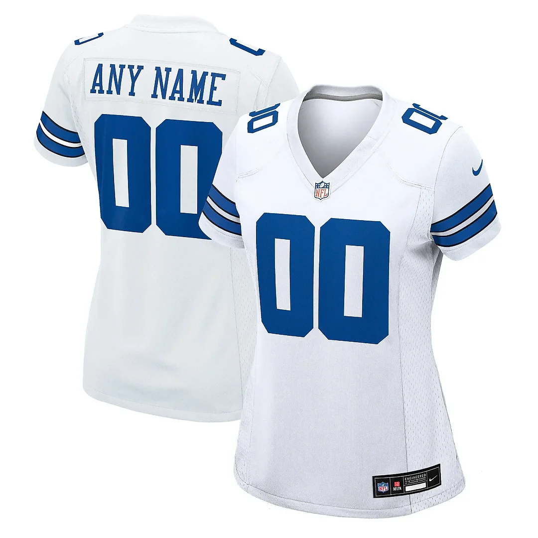 Zennovawear Women's White Dallas Cowboys Custom Game Jersey