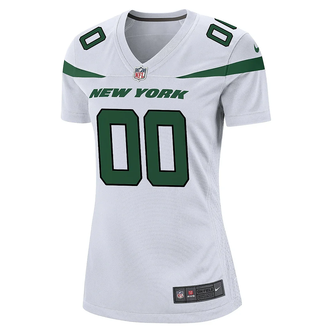 Zennovawear Women's White New York Jets Custom Game Jersey