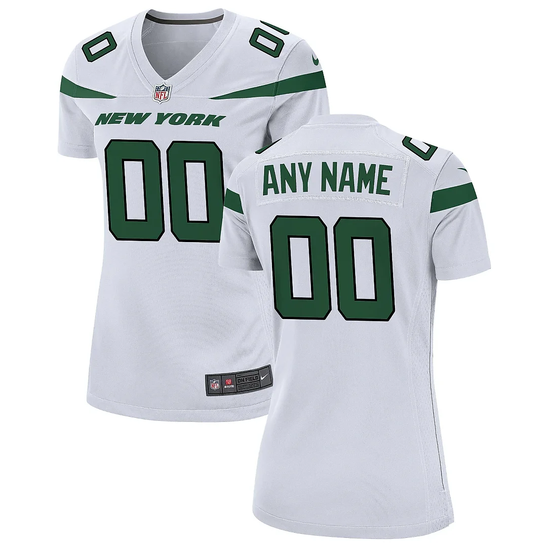 Zennovawear Women's White New York Jets Custom Game Jersey