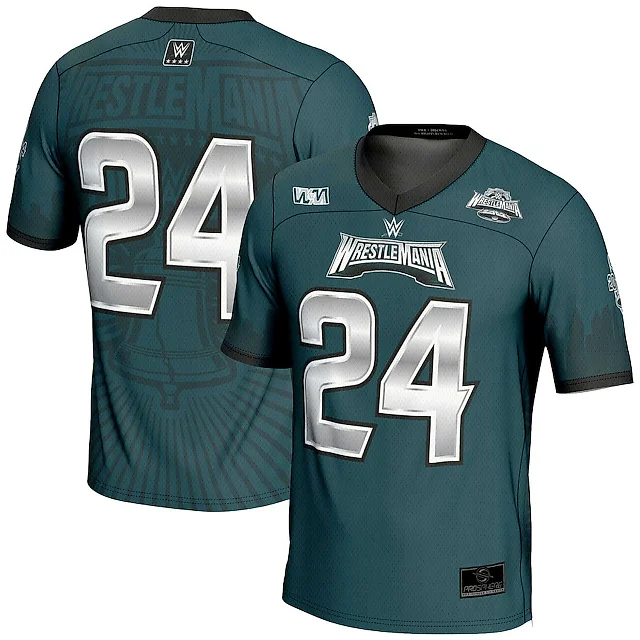 Zennovawear WrestleMania 40 Football Jersey 24 All Over Printed - Men Green
